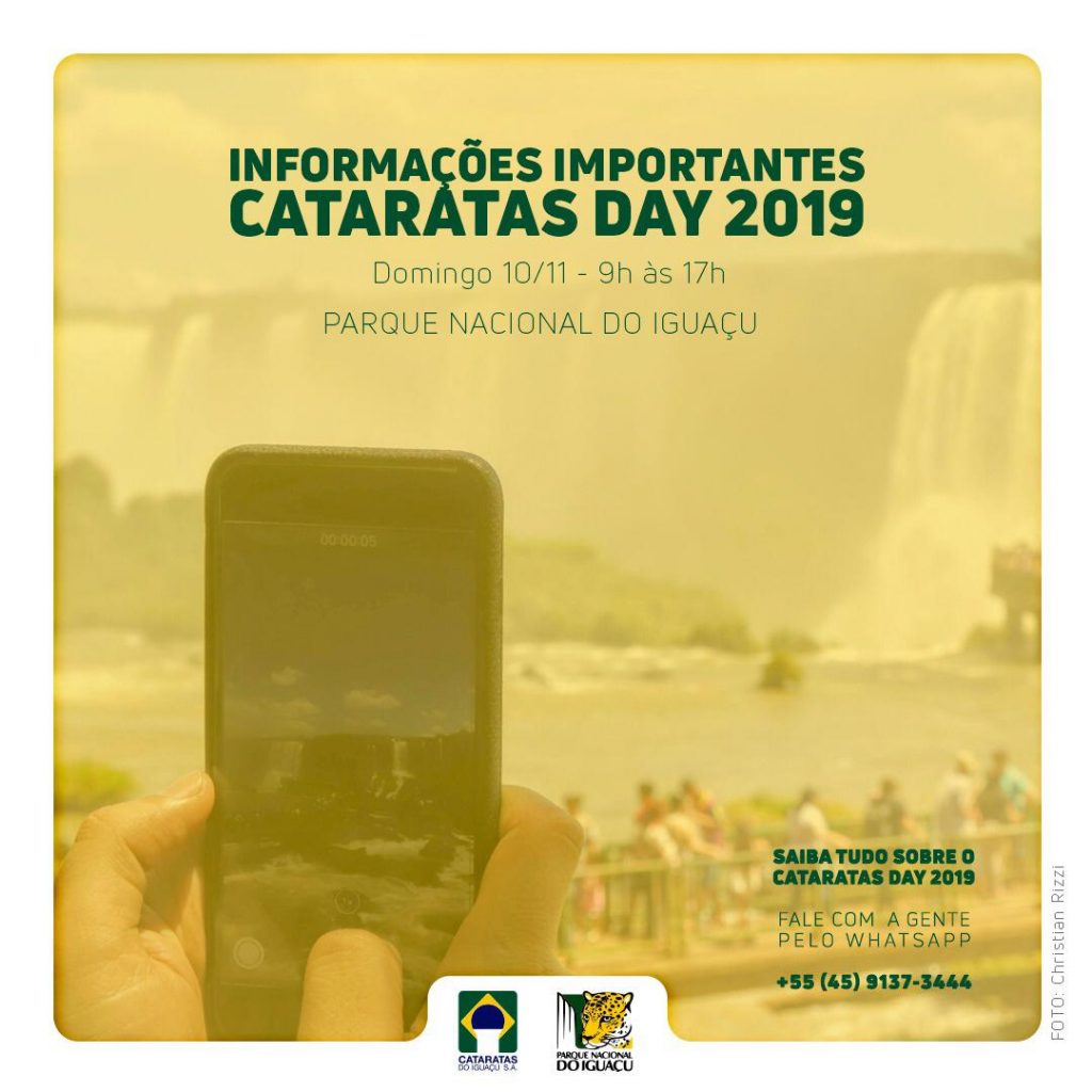 Funcionamento do Parque Nacional no domingo, 10 de novembro, no #CataratasDay2019 1 cataratas day1