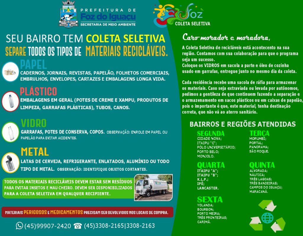 Coleta seletiva começa em mais cinco bairros nesta sexta-feira (8) 1 coleta seletiva