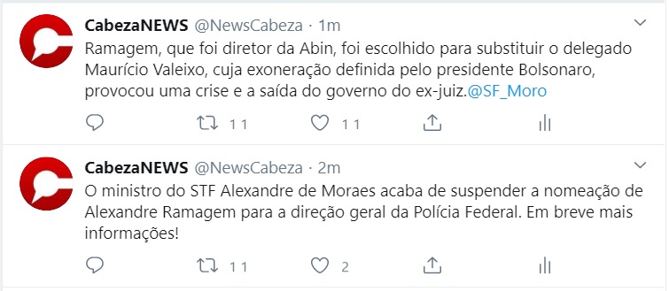STF suspende nomeação de Ramagem na direção-geral da PF 1 twitter