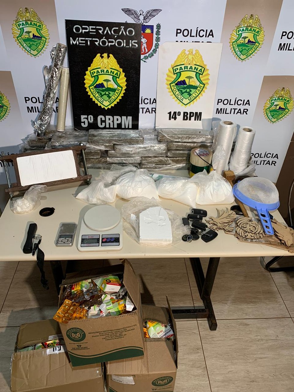 Laboratorio clandestino foi fechado durante abordagem da PM em Foz do Iguacu Foto PM Divulgacao