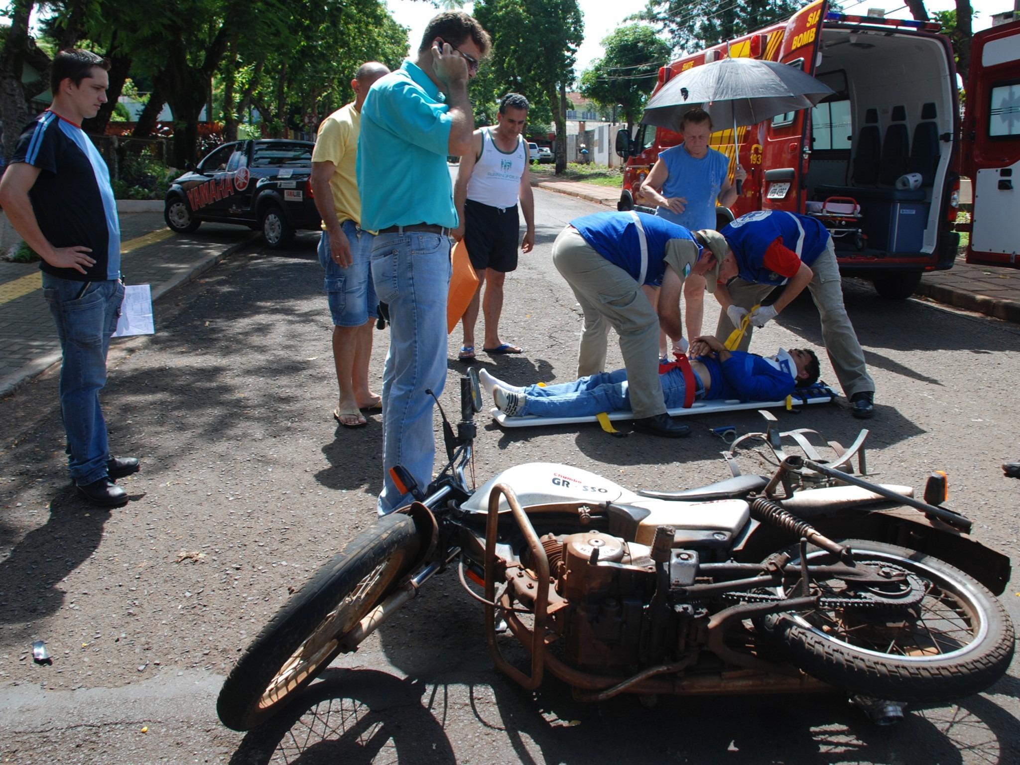Acidente de moto Foto Arquivo GDia