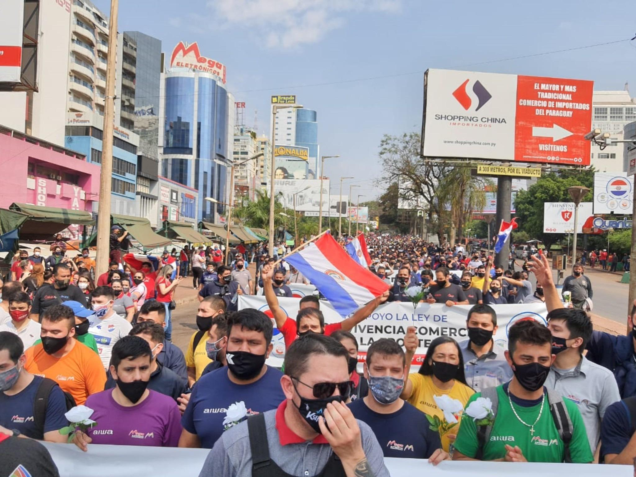 Manifestacao em Ciudad del Este
