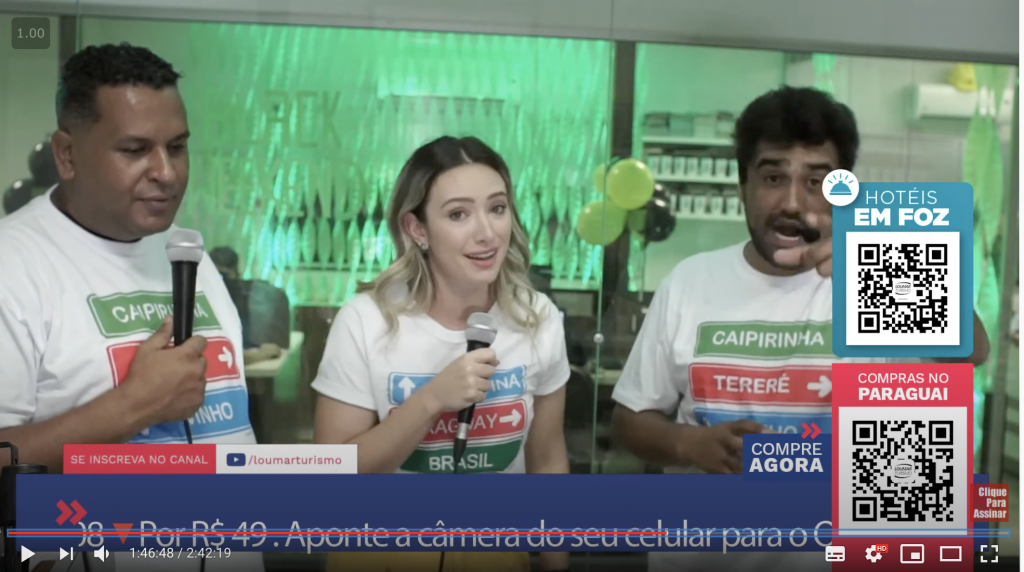 Novo modelo de venda impulsiona turismo de Foz do Iguaçu 2 FOTO 2 – A influencer Juliana Tessaro entrou na live commerce junto com Kaka Souza e Alorino Junior.
