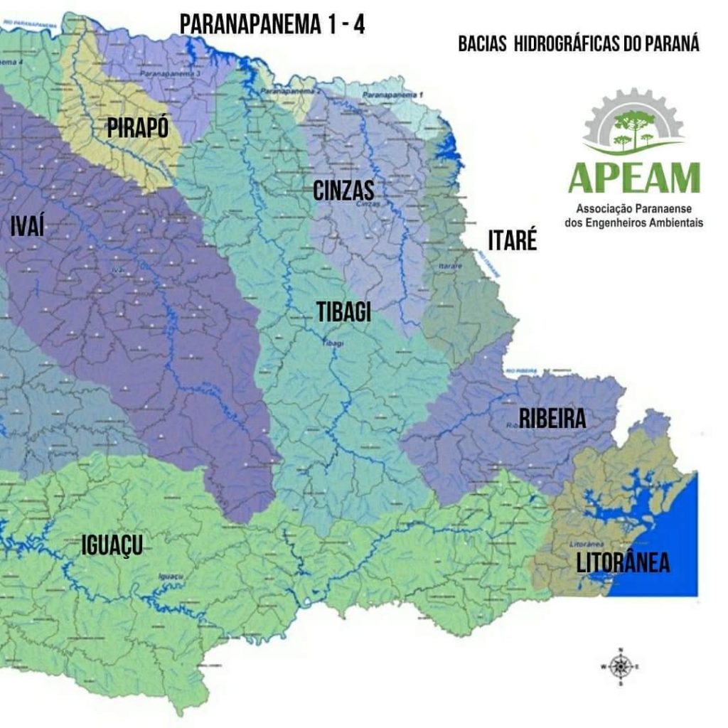 Agricultores do Paraná poderão ter que pagar pelo uso da água bruta dos rios do Estado. Entenda a lei! 3 mapa