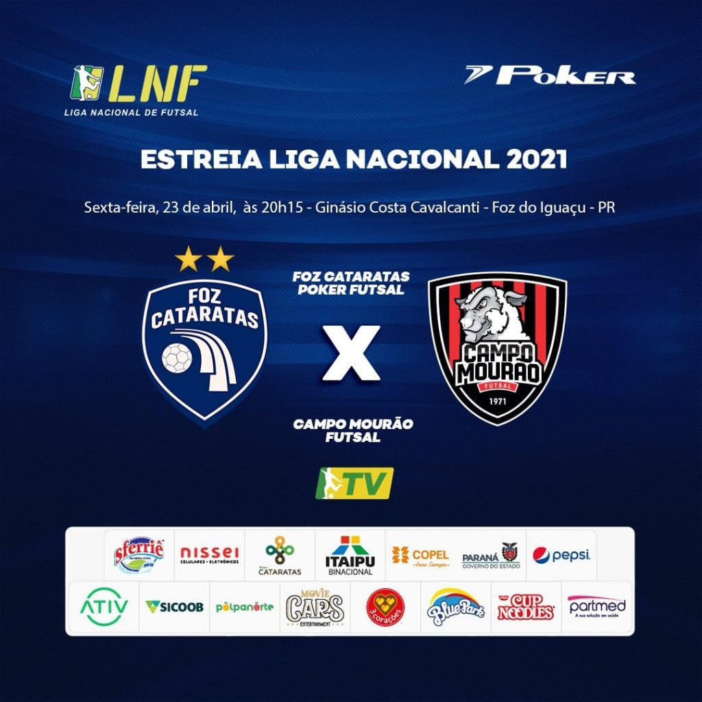 Foz Cataratas Poker Futsal estreia na Liga Nacional 2021 nesta sexta, 23 1 foz futsal