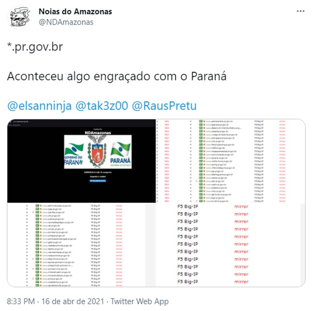 Sites do Governo do Paraná voltam a funcionar após invasão de hackers: 'Dados estão preservados', informou Celepar 2 hakers