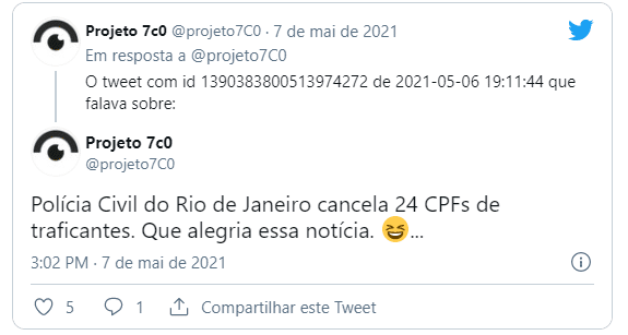 “Que alegria esta notícia”. Deputado federal do Paraná tuíta e apaga mensagem sobre chacina no RJ 2 image 1