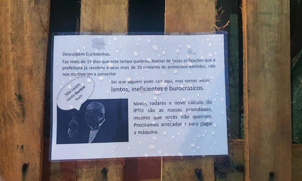 Cidadão indignado provoca prefeitura por causa de buraco, mas erra o “alvo” 1 curitiba 2