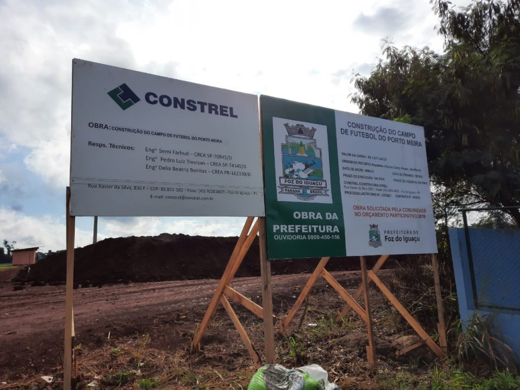Prefeitura de Foz do Iguaçu inicia construção de campo de futebol no bairro Porto Meira 1 prfeitura 1