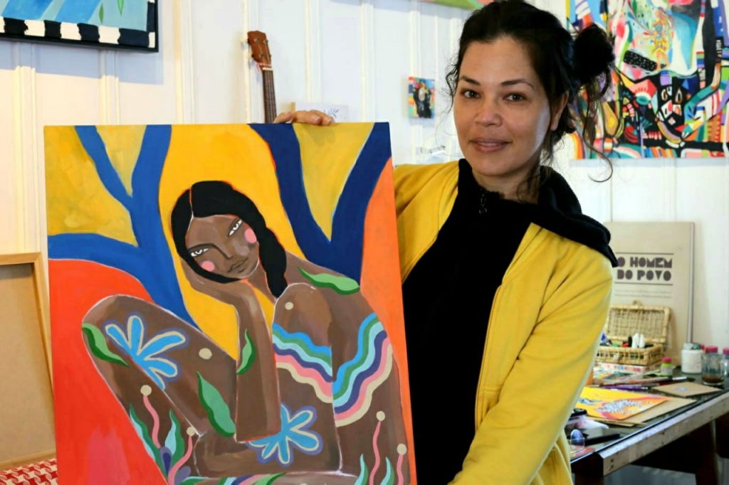 Artistas do Iguaçu: Com cores, símbolos e mistura de povos, Cleise Vidal pinta quadros sobre as sutilezas do mundo 1 arte 1