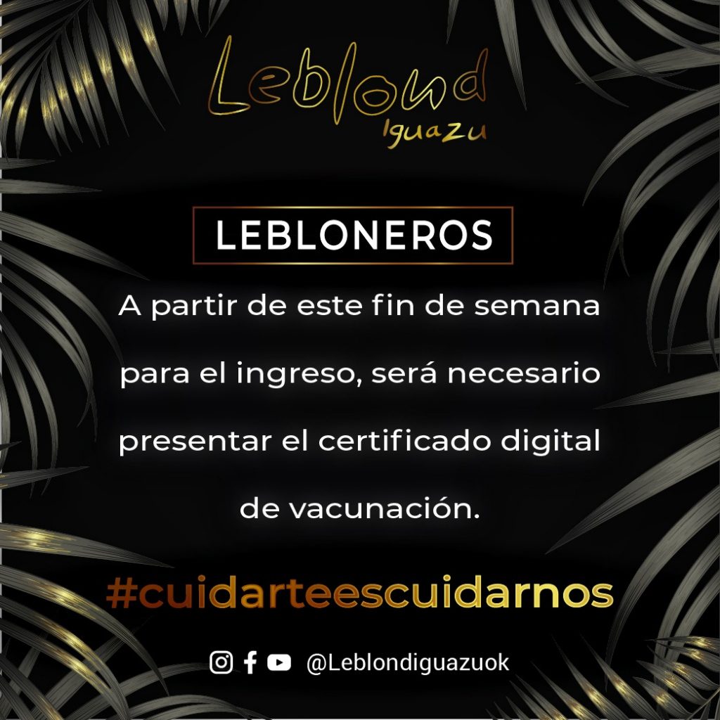 Bar de Puerto Iguazú, na Argentina, passa a exigir comprovante de vacinação contra a covid-19 2 leblon la voz de cataratas