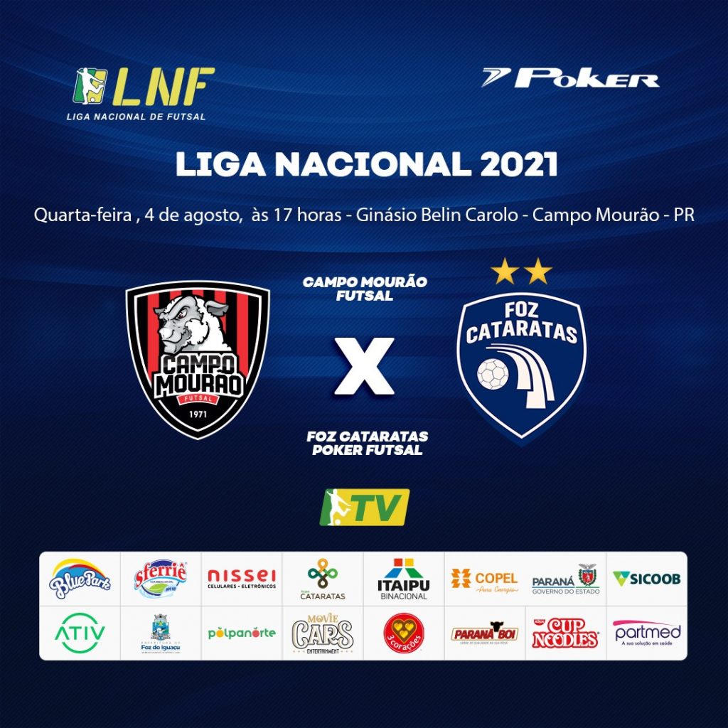 Foz Cataratas Futsal disputa liderança contra o Campo Mourão pela Liga Nacional da categoria 2 liga nacional