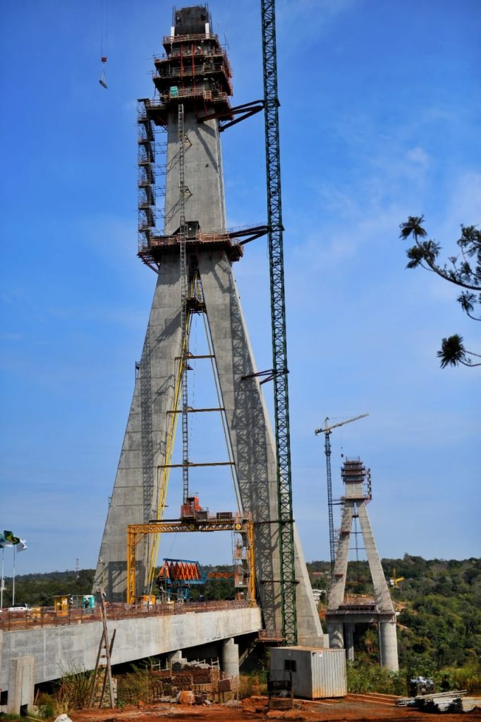 Iniciada a colocação dos cabos de aço da Ponte Internacional da Integração 1 ponte da integracao