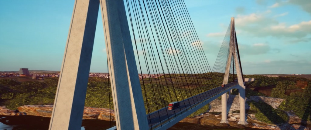 Ponte da Integração recebe primeiros cabos de sustentação 3 primeiros cabos
