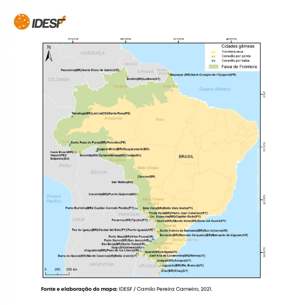 As fronteiras do Brasil e as pontes como mecanismo de integração 1 MAPA INTERLIGACAO PAISES