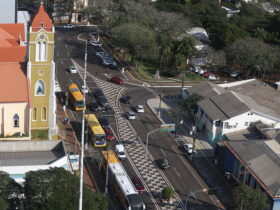 Centro da cidade aereo