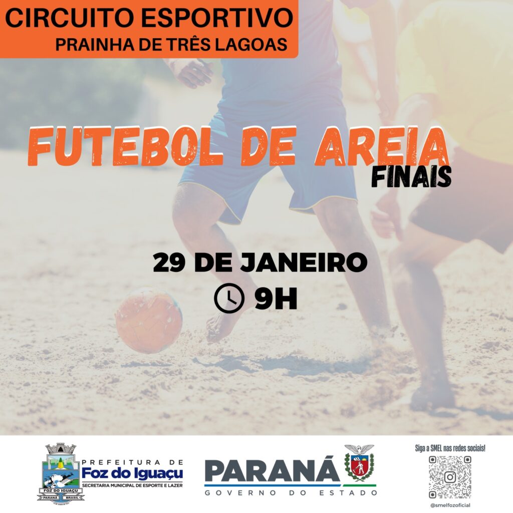 Prainha de Três Lagoas em Foz receberá disputas finais do futebol de areia neste domingo (29) 2 prainha tes lagoas24 1