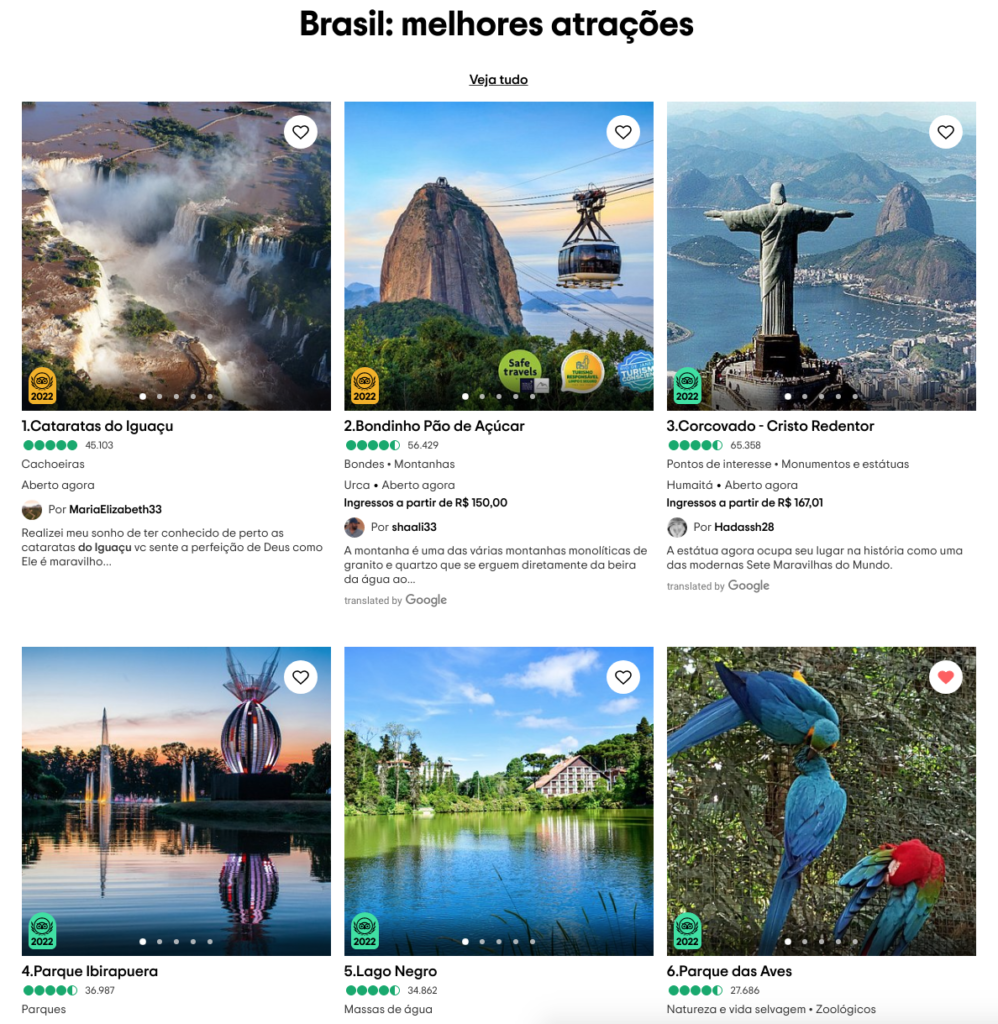 Parque das Aves aparece em 6° na lista do que fazer no Brasil, do TripAdvisor 1 TripAdvisor print da tela 2