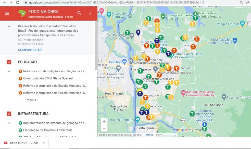 Observatório Social lança mapa on-line com a situação de 65 obras públicas de Foz do Iguaçu 2 Cidadao pode usar o mapa para fiscalizar as construcoes – foto Reproducao