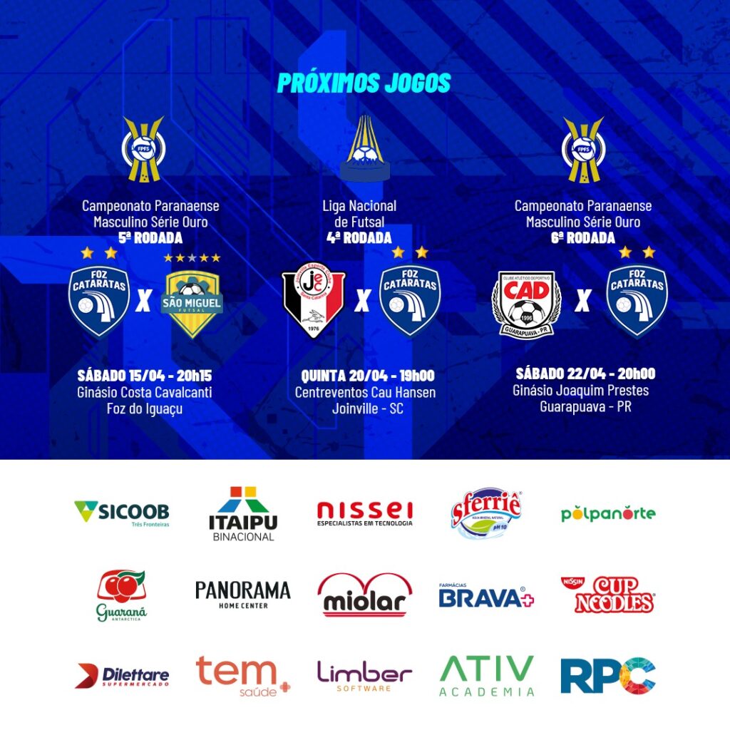 Foz Cataratas Futsal enfrenta o São Miguel neste sábado 2 foz catafcl