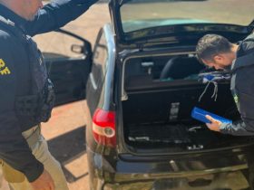 VÍDEO: Em só dia, PRF apreende maconha, pistola, carro roubado e coletes em Santa Terezinha