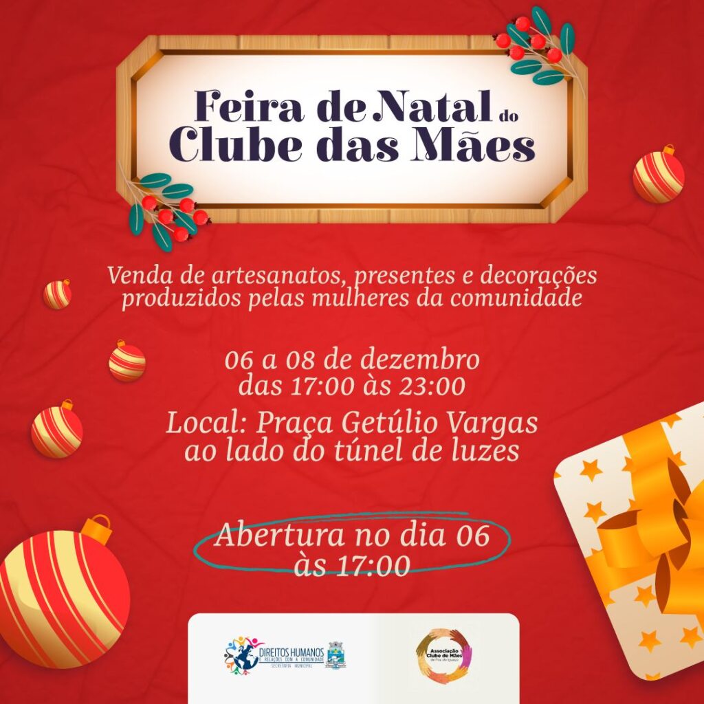 Feira de Natal dos Clubes de Mães de Foz será na Praça Getúlio Vargas 2 d75fddc0 d175 46fd bc5f 08e3757ce520