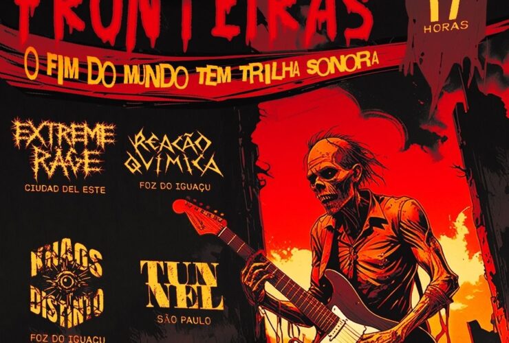 Cartaz do 12º Rock Sem Fronteiras no final da tarde do próximo domingo, 25 Foto: Divulgação/Rock Sem Fronteiras