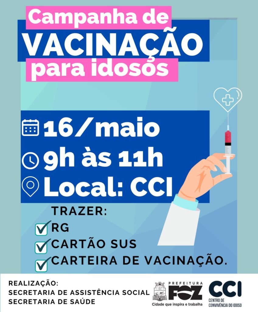 Vacinação para idosos acontece em Foz do Iguaçu no dia 16 de maio 1 ff6850dd 50c5 4330 b6e6 4194f4a41c4b