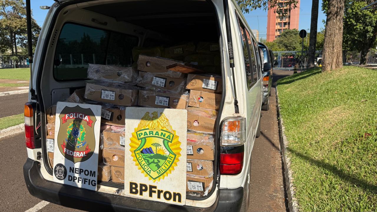 Contrabandistas são flagrados ao embarcar 3 toneladas de frango em rampa pública no rio Paraná, em Foz 1 frango paraguai