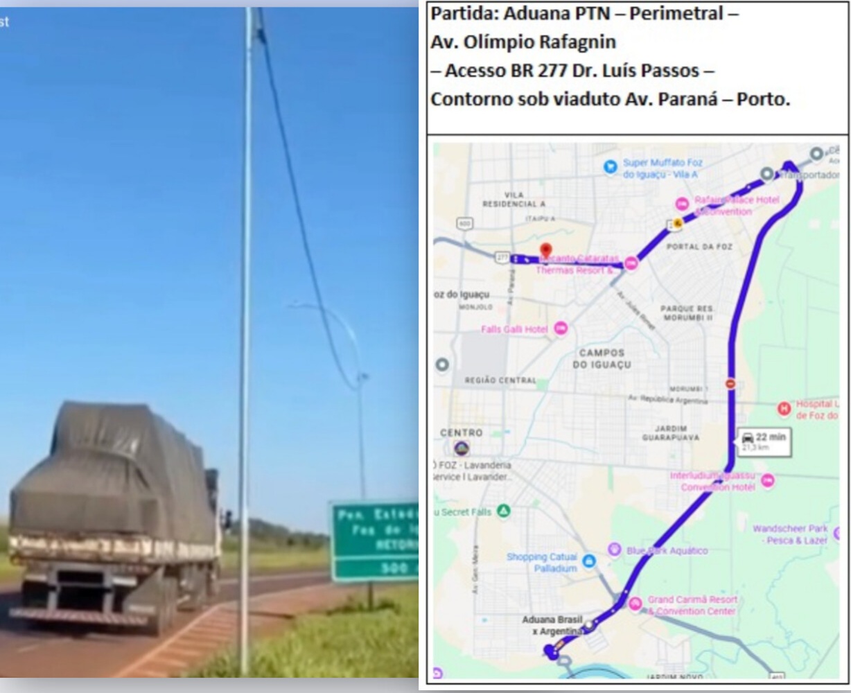 RFB testa, por três dias, tráfego de caminhões de importação da Argentina pela Perimetral Leste, em Foz 1 perimetral leste 1