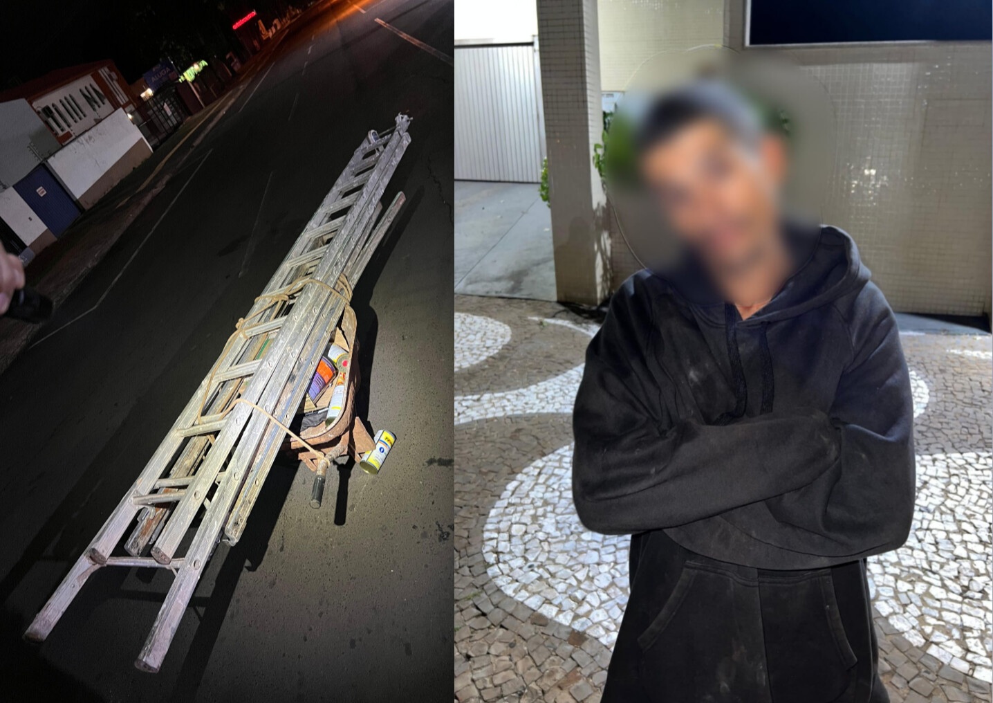 Homem de 39 anos é flagrado de madrugada com carrinho de mão levando materiais de construção furtados em Foz do Iguaçu 1 ladrao materias construcao