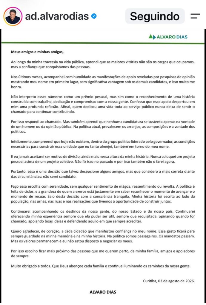 carta alvaro dias