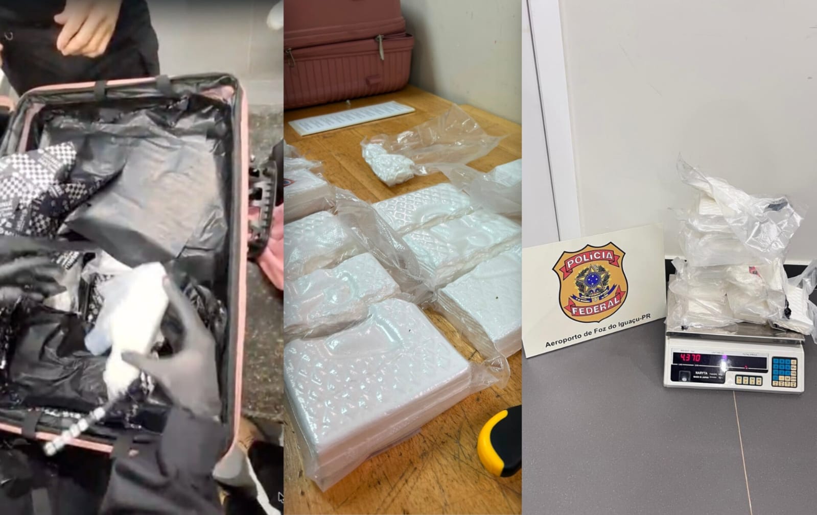 Veja essa: Paraguaia transportava mais de 4,3 kg de cocaína em fundo falso de mala no Aeroporto de Foz 1 cocaina aeroporto