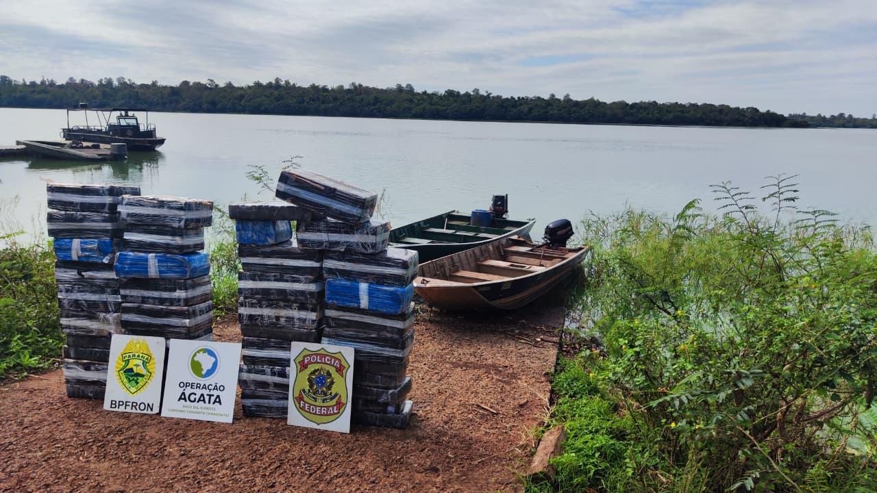 Embarcações com mais de 670 kg de maconha são apreendidas em meio à vegetação às margens do Lago Itaipu 1 maconha rio
